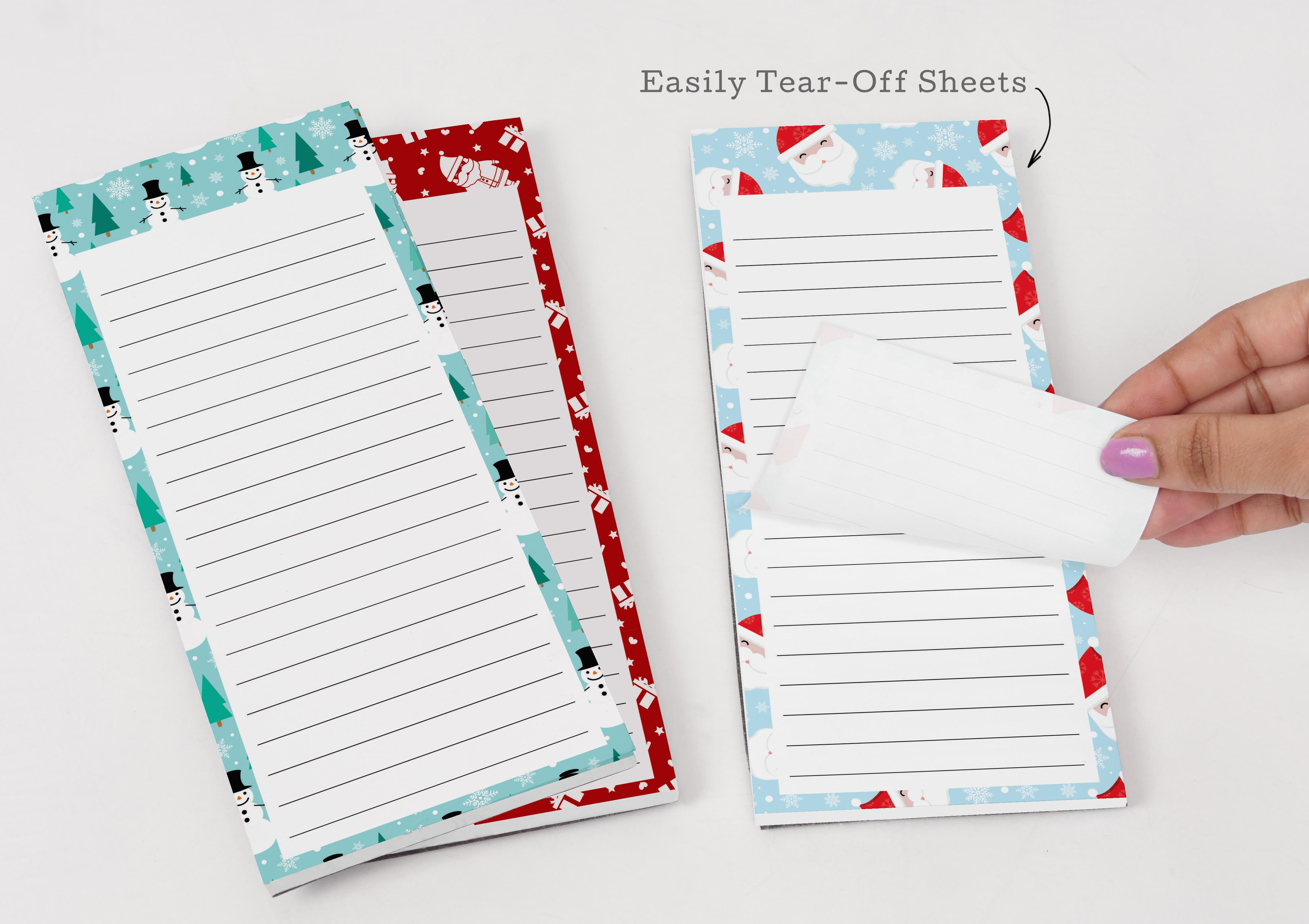 Inkdotpot Pack of 3 Magnetic Fridge To-Do List Notepads- Magnetic Memo Pads For Refrigerator-(50 Sheets Each)-MM