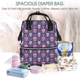 thumbnail image 5 of Zufioo leaf flower Skull colorful Print Large capacity mommy bag, diaper bag, waterproof parent-child backpack, multi-pocket design backpack suitable for travel and shopping, 5 of 6