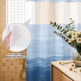 thumbnail image 2 of No Hook Shower Curtain with Built-in Rings - Haze Blue White Brush Stroke Textured Washable Waterproof Fabric Bathroom Curtains for Hotel,Rentals, Stall 54 X 78 Inch , Abstract Modern, 2 of 9