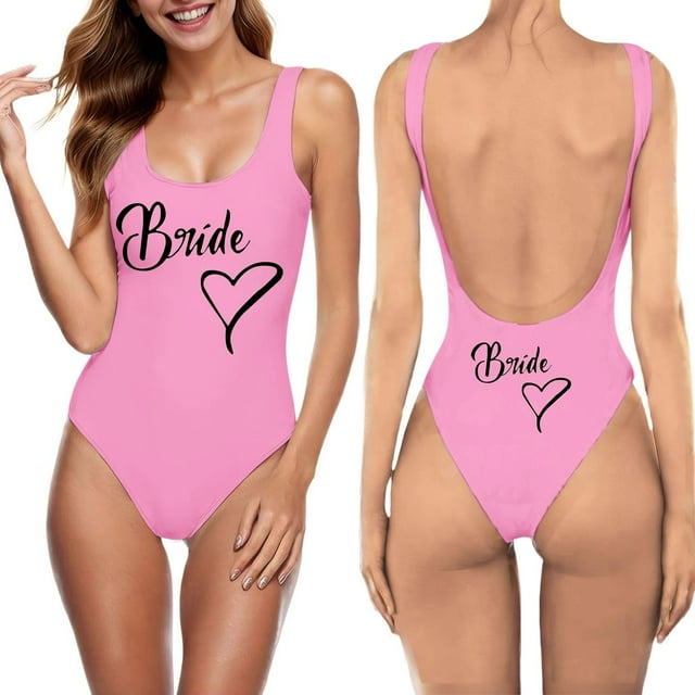 MKLEKYY Traje De Baño Mujer Women Fashion Letter Print Piece Swimsuit Sexy Bikini Swimwear Bathing Sleeveless Backless Swimsuit 1512