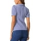 thumbnail image 3 of Camisa de cuadros para mujer INSPIRE CHIC con cuello Peter Pan, mangas cortas abullonadas, blusa de botones a cuadros, talla M azul, 3 of 6
