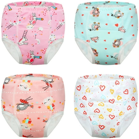 

12M-4T Baby 4 PacksToddler Training Underwear for Boy and Girls Strong Absorbent Cotton Training Pants