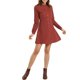 thumbnail image 2 of INSPIRE CHIC Vestido de Cuadros Gingham con Volantes y Cuello Mock, Botones, Mangas Largas, S Rojo, 2 of 7