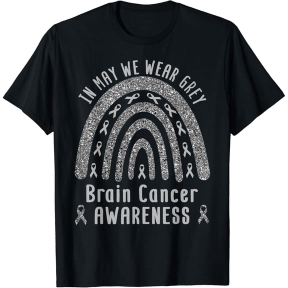 Rainbow Brain Cancer Awareness Shirt Wear Grey Brain Cancer T-Shirt mens t shirt，black，women，funny，misfits，men，journey