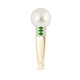 thumbnail image 3 of ANGARA South Sea Cultured Pearl Ring with Emeralds in 14K Yellow Gold for Women | June Birthstone, Birthday, Anniversary, Jewelry Gift for Women | Pearl Ring, 3 of 9