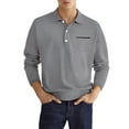 thumbnail image 1 of Birdeem Chemise Décontractée Unie à Col Rabattu pour Hommes, Mode à Manches Longues, 1 of 1