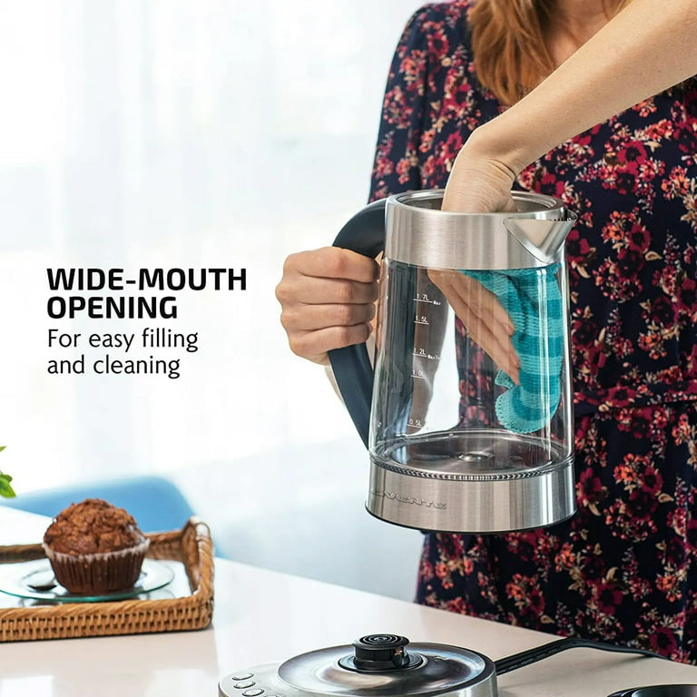 Ovente Electric Glass Kettle 1.7 Liter with ProntoFill Technology