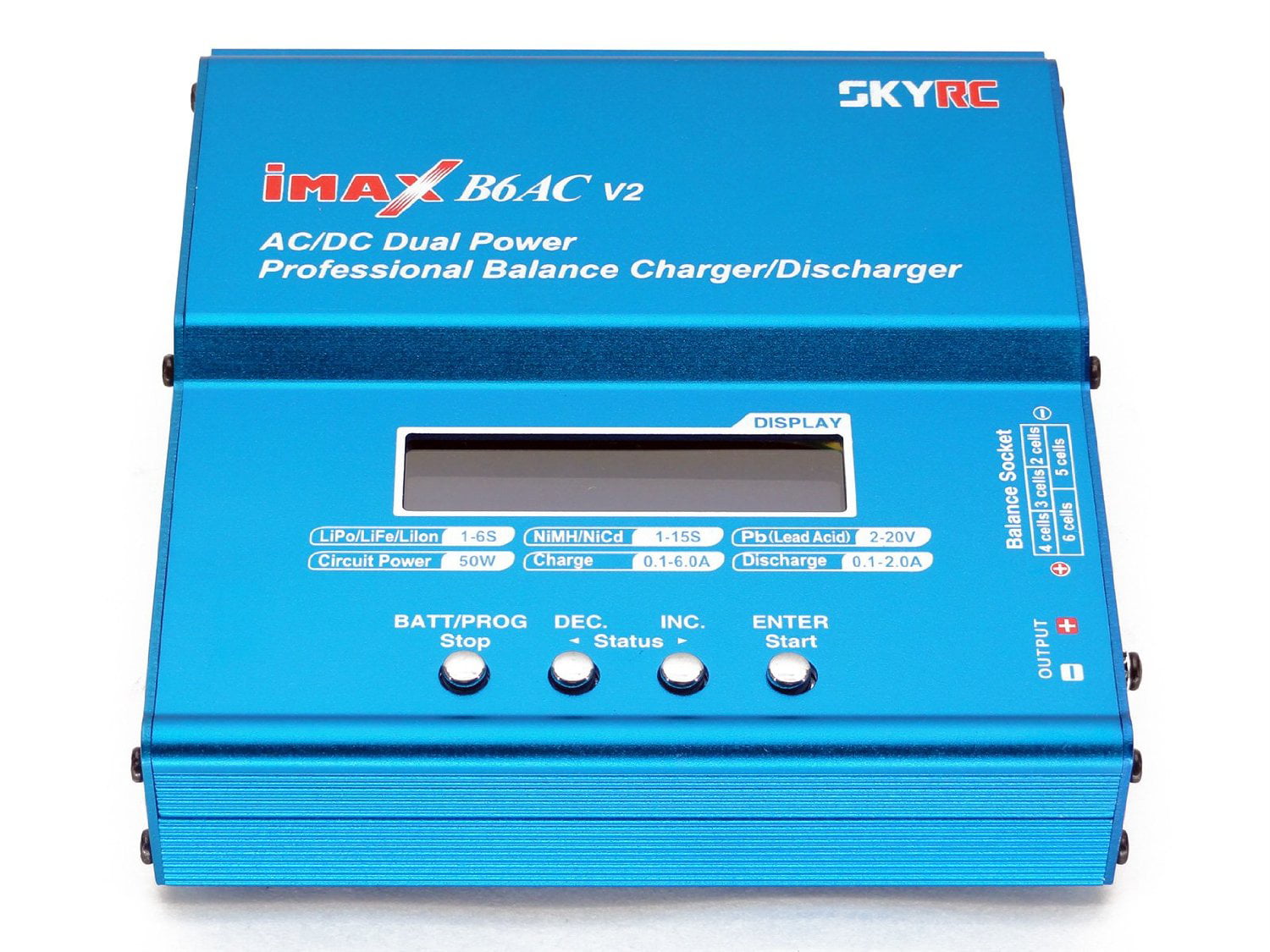 SKYRC B6AC V2 Dual Power w/ Micro USB Port Version 2 Life : LiPo Pb Lead Acid AC/DC Professional RC Balancing Battery Charger & Discharger 6Amps, 50Watts LiIon NiMH NiCd Temperature Port,