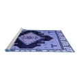 thumbnail image 2 of Ahgly Company Machine Washable Indoor Round Abstract Blue Modern Area Rugs, 5' Round, 2 of 4
