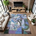 thumbnail image 7 of Addison Rugs Mayfield Premium Machine Washable Transitional Abstract Green Rectangle Rug, 5' x 7'6", 7 of 7