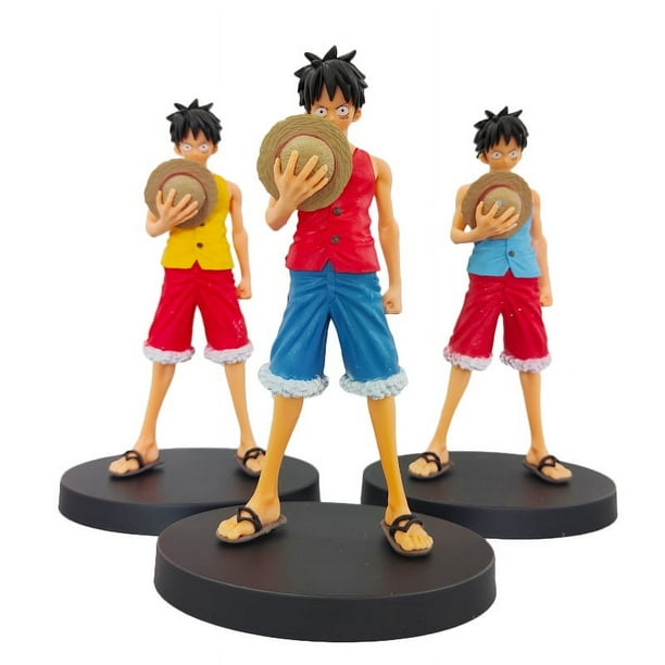 Figuras de animación al por mayor One Piece, Sombreros de Paja, Luffy, 5 adornos modelo en caja
