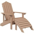 thumbnail image 3 of vidaXL Patio Adirondack Chairs 2 pcs with Footstools HDPE Brown, 3 of 4