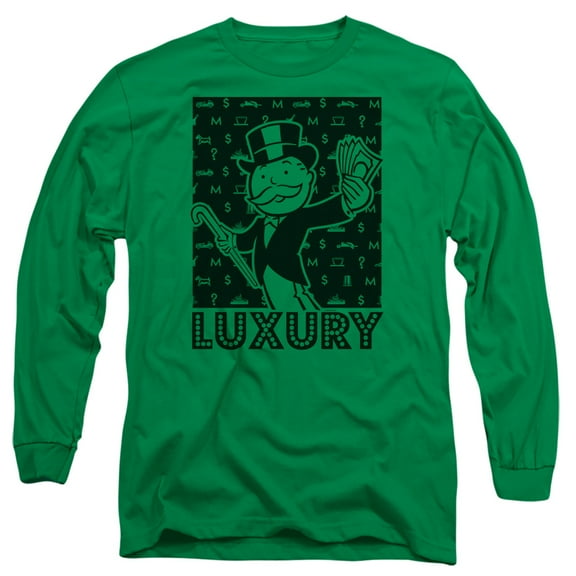 Monopoly Luxury Long Sleeve Adult 18/1 T-Shirt Kelly Green