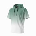 thumbnail image 4 of JULMCOMO Men's Shirts Ombre Gradient Quick Dry Drawstring Hooded Travel Casual T Shirt Short Sleeve Loose Fit Summer Hoodie Gold L, 4 of 6