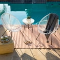 thumbnail image 2 of Best Choice Products 3-Piece All-Weather Patio Acapulco Bistro Furniture Set w/ Rope, Glass Top Table - White, 2 of 7