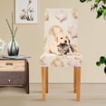 thumbnail image 4 of Yayeee 4 Pack Dining Chair Covers Stretch Parson Chairs Slipcovers Seat Protector, Pink Seashell, 4 of 6