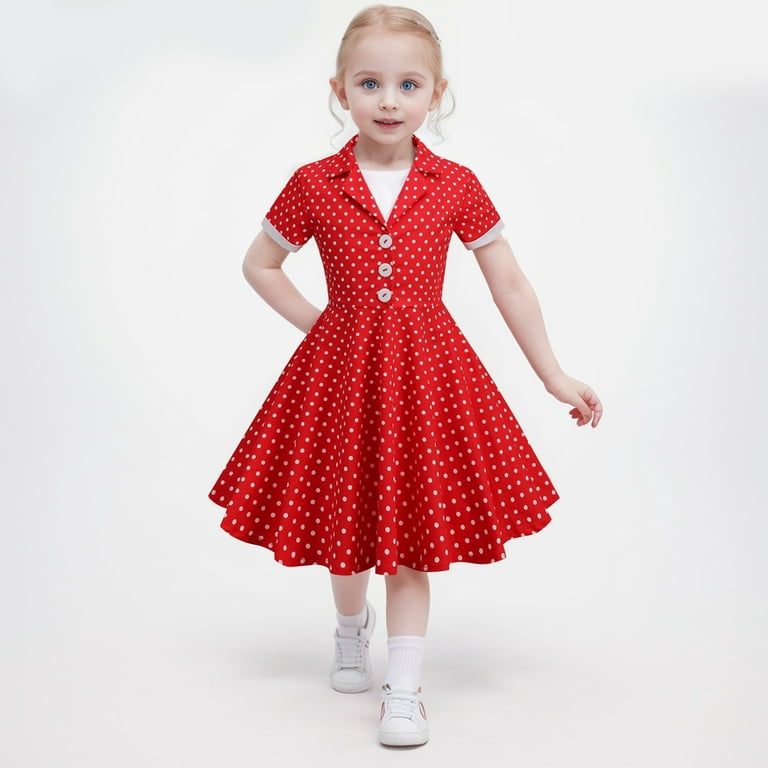 Kids 50s Polka Dot Skirt Red Child Kids 50s Polka Dot Skirt Red Child