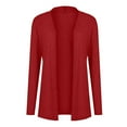 thumbnail image 5 of Olyvenn Womens Cardigan Wedding Blazer Set Long Sleeve Jackets Classic Solid Slim Fit Business Work Office Fashion V Neck Womens Suit Flowy Comfy Wrap Outwear Casual Red 10, 5 of 6