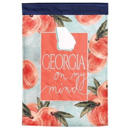 Magnolia Gardens M001254 29 x 42 in. Georgia Peaches Double Applique Garden Flag - Large