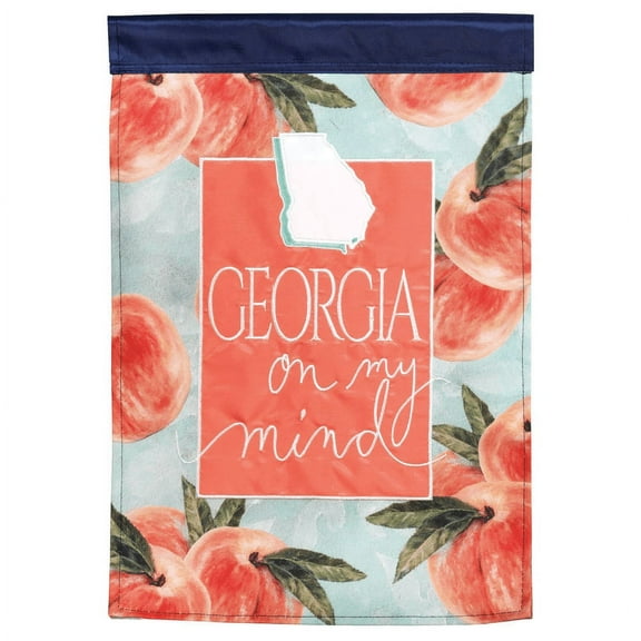 Magnolia Gardens M011254 13 x 18 in. Georgia Peaches Applique Garden Flag
