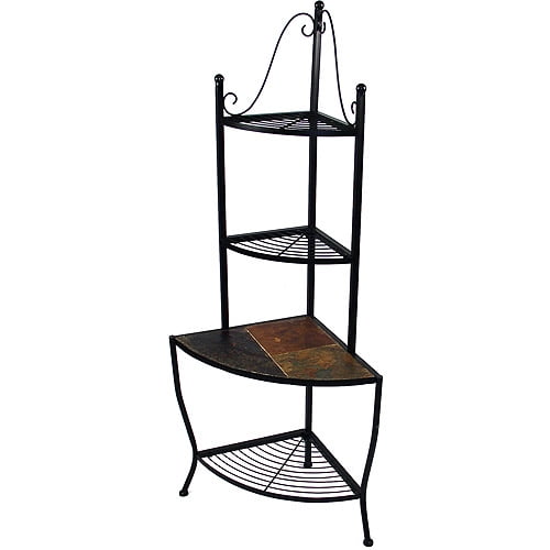 Corner Bakers Rack with Slate Shelf