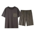 thumbnail image 2 of TIWEKE Mens Pajamas Set Short Sleeve Leisure Simple Can Be Worn Outside The Home Suit,Sizes XL, 2 of 8