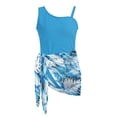 thumbnail image 7 of SEANATIVE 9-10 Years Girls One Piece Swimsuit with Mesh Coverup Skirt, Cute Cut Out Bathing Suit Trendy Summer Swimwear for Kids Children Teens, Monstera Palm Leaves Pattern Blue, 7 of 7