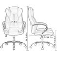 thumbnail image 4 of BestOffice Ergonomic Office Chair PU Leather Task Rolling Swivel Stool High, Lumbar Support Armrest for Women, Men, Black, 4 of 7