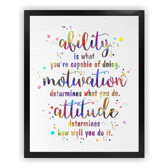Dignovel Studios 8X10 Unframed Ability Motivation Attitude Inspirational Quotes Watercolor Art Print Poster dnc30