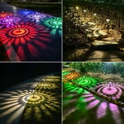 6 Pack Solar Pathway Lights, LED Solar Powered Garden Lights, Outdoor Solar Lights for Walkway Yard Landscape (Color Changing & Warm White)