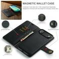 thumbnail image 2 of for iPhone Air Case, PU Leather Detachable Vintage Wallet Flip Magnetic Clousure Drop Protective Slim Phone Case Cover for iPhone Air with Card Holder - Black, 2 of 8