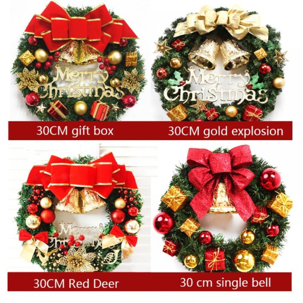 Jolly Christmas Artificial Wreath Flocked with Mixed Decorations