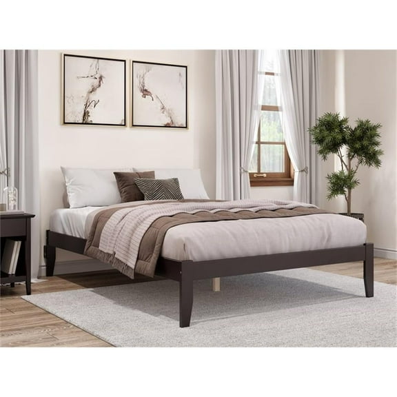 AFI Colorado Modern Solid Wood Queen Bed with USB Charging Station in Espresso