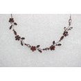 thumbnail image 3 of Faship Gorgeous Burgundy Rhinestone Crystal Floral Necklace Earrings Set, 3 of 5