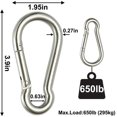 thumbnail image 2 of Rtudan 4 Inch Spring Snap Hook Carabiner - 304 Stainless Steel, 2 of 5