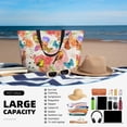 thumbnail image 5 of Wukai Flowers And Birds Watercolor Print Zipper Bag,large Beach Tote Bag,Waterproof Sandproof Bag,Grocery and Picnic Tote Travel Bag, 5 of 5