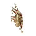 thumbnail image 2 of Allstate 9" Gold and Red Sequins Ornate Minstrel Masquerade Mask Christmas Ornament, 2 of 3