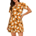 thumbnail image 1 of Fotbe Cute Ghosts Bata de Dormir para Mujer con Estampado, Camisón de Algodón de Manga Corta, Ropa de Dormir Casual, 1 of 6
