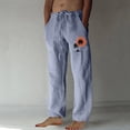 thumbnail image 1 of Puntoco Pantalones casuales largos para hombre, pantalones casuales con estampado de moda para hombre, cintura elástica con bolsillos, pantalones deportivos, 1 of 4