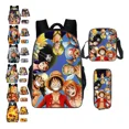 thumbnail image 3 of One Piece Backpack 3 Piece Luffy Zoro School Bag 1, 3 of 5