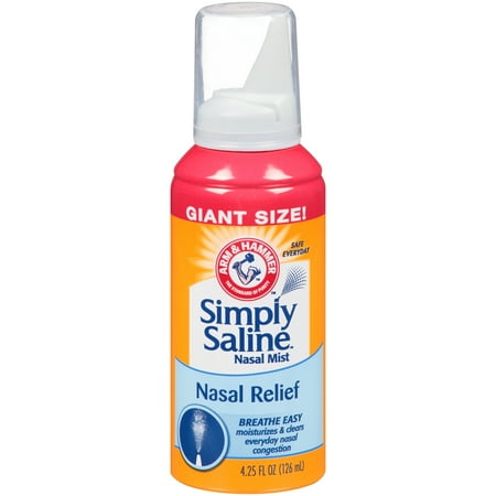 Arm & Hammer Simply Saline Nasal Relief Nasal Mist 4.25 Fl Oz (Best Saline Nose Spray)