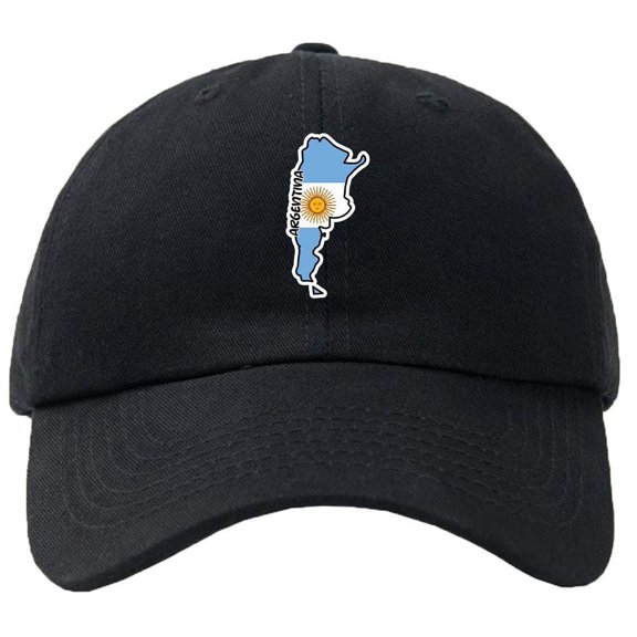 Argentina Map Flag Baseball Cap Hat Hook & Loop Closure - Personalize it!