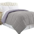 thumbnail image 3 of Benzara BM202045 Genoa Twin Size Box Quilted Reversible Comforter, Purple & Gray, 3 of 4