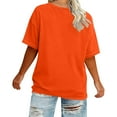 thumbnail image 5 of Sevevn Women's Casual Loose Fit T-Shirt Summer Short Sleeve Oversized Top Basic Round Neck Tee for Daily Wear Orange XXXL, 5 of 6