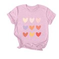 thumbnail image 4 of Camiseta de Manga Corta de Cuello Redondo Impresa para las Mujeres Día de San Valentín, Mezcla Ligera de Poliéster para Primavera Verano Otoño, 4 of 7
