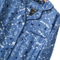 thumbnail image 4 of Clearance Women Cotton Nightgown Button Down Boyfriend Nightshirt Mid-Long Style Sleepshirt Pajama Tops,Long Sleeve V-Neck Plaid Night Gown Pajama Dress,S-XL Blue Stary, 4 of 7