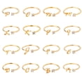 thumbnail image 4 of Hyasfey Finger Ring Adjustable Electroplating Smooth Rhinestone Geometric Dress Up Fashion Jewelry Rhinestone Alphabet 26 Letter Ring Women Accessories, 4 of 8