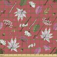 thumbnail image 2 of Floral Fabric by the Yard Upholstery, Diagonal Design Warm Tone Nuts Leaves Flowers and Branches Scattered, Decorative Fabric for DIY and Home Accents, Coral and Slate Brown by Ambesonne, 2 of 5