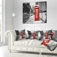 thumbnail image 3 of Designart Red London Telephone Booth - Cityscape Throw Pillow - 18x18, 3 of 5