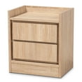 thumbnail image 2 of Baxton Studio Hale Modern and Contemporary Oak Finished Wood 2-Drawer Nightstand, 2 of 8